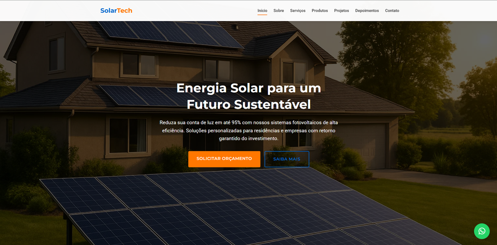 Site Painel Solar Tech - Criação de Sites SP